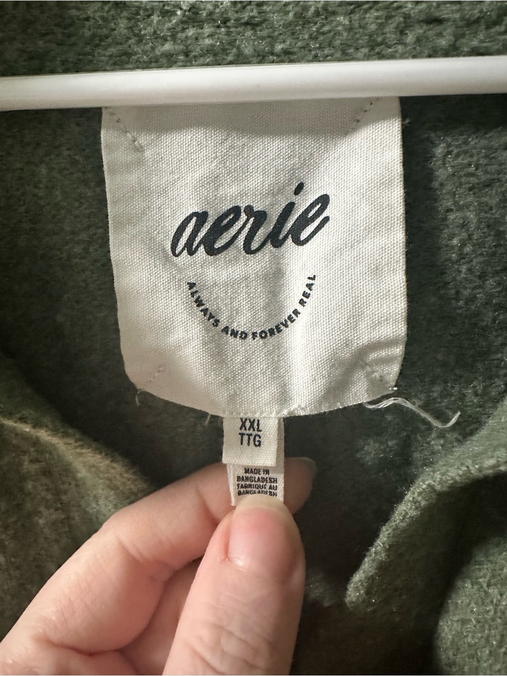 Aerie Green and White Striped Collared Knit Pullover - Picture 2 of 3
